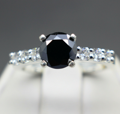 Pre-owned Black Diamond .70 To 1.30cts Real  Enhanced Engagement Ring Aaa Grade $850 Value+ In Fancy Color