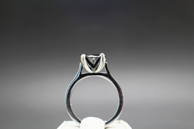 Pre-owned Black Diamond 3.00cts 9.51mm Real  Enhanced Engagement Size 7 Ring & $1700 Value. In Fancy Black