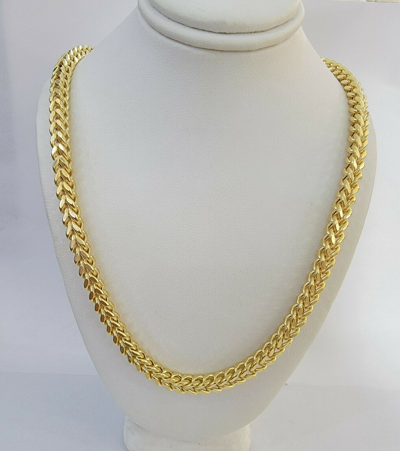 Pre-owned My Elite Jeweler 10k Gold Franco Link Chain 22" Necklace Thick, Real 10kt Men's Strong Chain Link