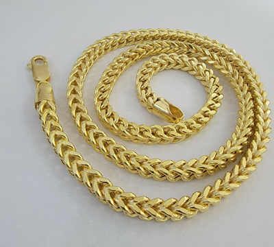 Pre-owned My Elite Jeweler 10k Gold Franco Link Chain 22" Necklace Thick, Real 10kt Men's Strong Chain Link