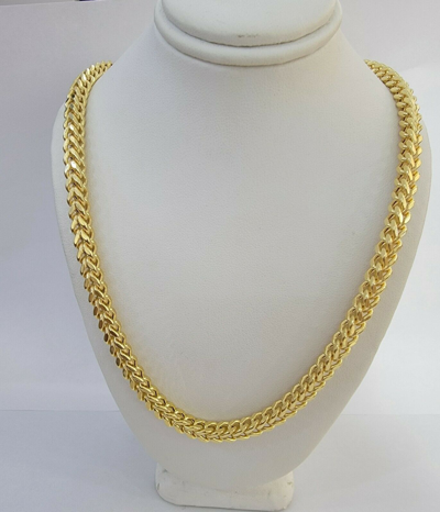 Pre-owned My Elite Jeweler 10k Gold Franco Link Chain 22" Necklace Thick, Real 10kt Men's Strong Chain Link