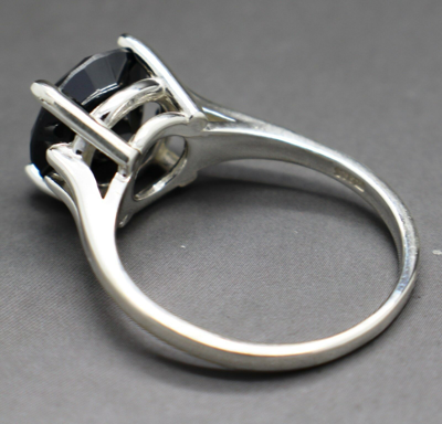 Pre-owned Black Diamond 4.00cts 10.30mm Real  Treated Ring Aaa Grade & $2200 Value. In Fancy Black