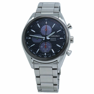 Pre-owned Seiko Chronograph Black Dial Stainless Steel Men's Watch Ssc803