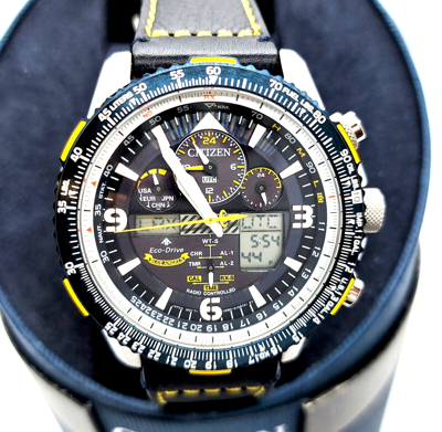 Pre-owned Citizen Blue Angels Jy8078-01l Promaster Skyhawk Eco-drive A-t Men's Watch