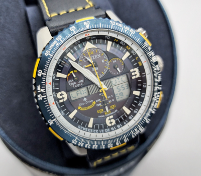 Pre-owned Citizen Blue Angels Jy8078-01l Promaster Skyhawk Eco-drive A-t Men's Watch