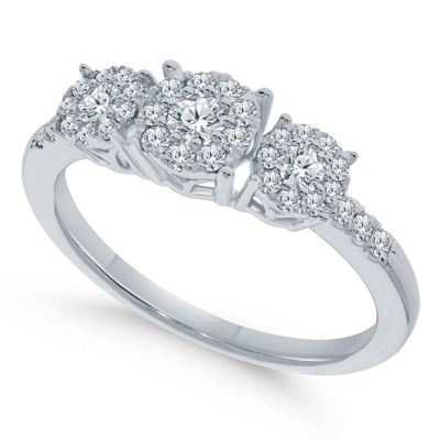 Pre-owned Wholesale Diamonds 10k White Gold .50 Carat Women Real Diamond  Engagement Ring Wedding Ring Bridal In I | ModeSens