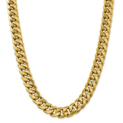Pre-owned Accessories & Jewelry 14k Yellow Gold 15mm Semi Solid Miami Cuban Chain W/ Lobster Clasp 24" - 30"