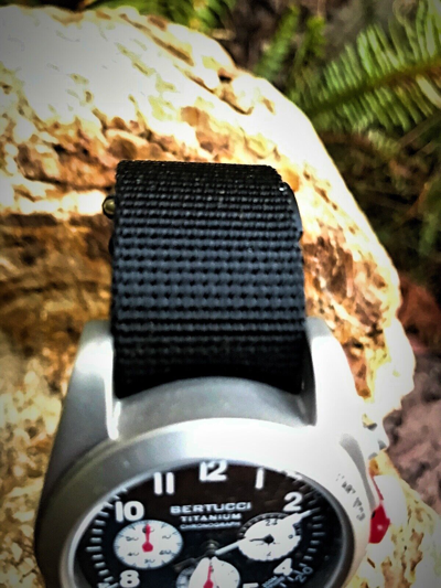 Pre-owned Bertucci A-11t Americana Field Chronograph Black Nylon Band Men's Watch 13343