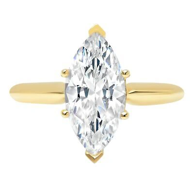 Pre-owned Pucci 2.50 Ct Marquise Cut Vvs1 Moissanite Wedding Bridal Promise Ring 14k Yellow Gold In White/colorless