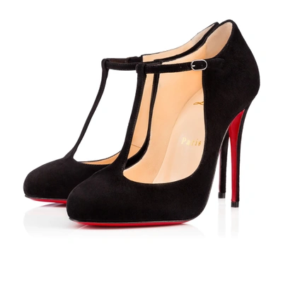 Christian Louboutin Tpoppins 100 Black Suede - Women Shoes -