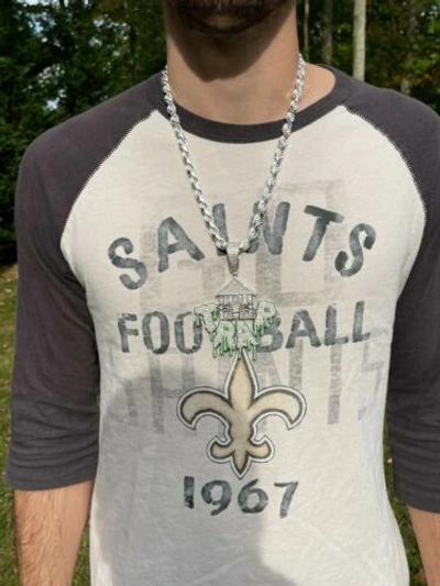 Pre-owned Silver Real 925  Gold Plated Huge 3" Glows In Dark House Trap Hip Hop Pendant Cz