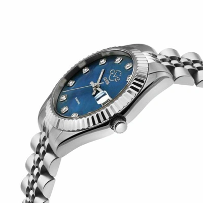 Pre-owned Gv2 By Gevril Women's 12409 Naples Blue Mop Dial Swiss Quartz Diamond Watch