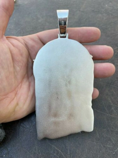 Pre-owned Silver Huge 6" 310 Gram Iced Moissanite 925  Hip Hop Mens Jesus Piece Pendant In White
