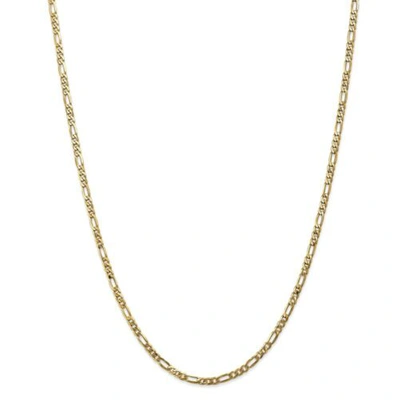 Pre-owned Accessories & Jewelry 14k Yellow Gold 3mm Solid Plain Flat Figaro Chain W/ Lobster Clasp 16" - 30"