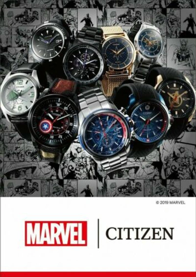Pre-owned Citizen 2019  Watch "the Avengers Model" Original Box Aw1155-03w Men's Black