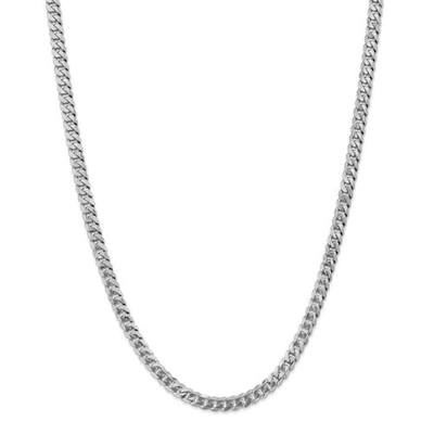 Pre-owned Accessories & Jewelry 14k White Gold 5.75mm Solid Flat Beveled Curb Chain W/ Lobster Clasp 18" - 24"