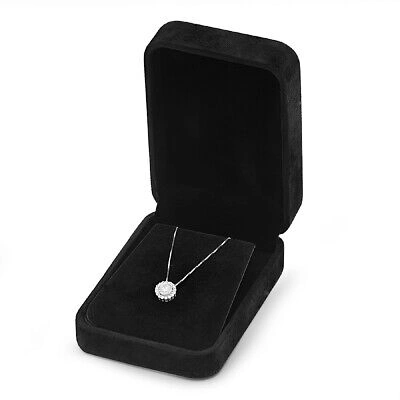 Pre-owned Pucci 1.3ct Round Cut Halo Vvs1 Clear Cz Pendant Necklace 18" Chain Box 14k White Gold In D