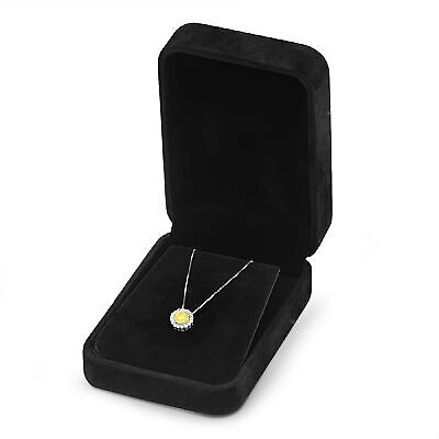 Pre-owned Pucci 1.3ct Rd Vvs1 Yellow Pave Halo Pendant Necklace 16 Box Chain Box 14k White Gold