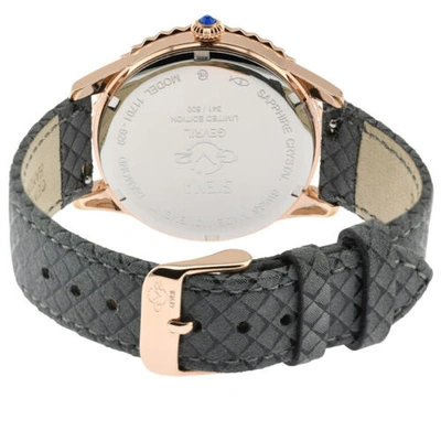 Pre-owned Gv2 By Gevril Womens 11701-929.e Siena Diamonds Grey Suede Leather Swiss Watch