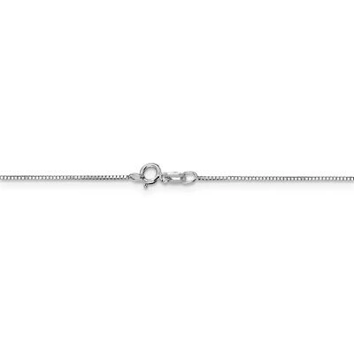 Pre-owned Superdealsforeverything Real 14kt White Gold .8mm Box With Spring Ring Clasp Chain; 18 Inch