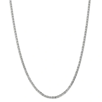 Pre-owned Accessories & Jewelry 14k White Gold 3mm Solid Concave Anchor Link Chain W/ Lobster Clasp 16" - 24"