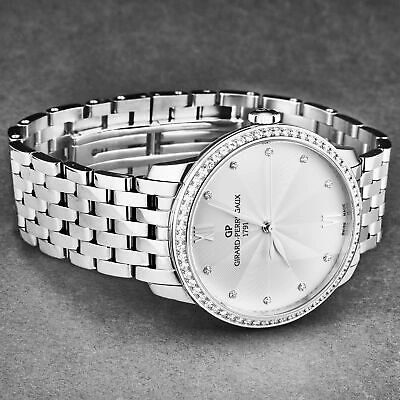 Pre-owned Girard-perregaux Gp Women's '1966' Diamonds Silver Dial Ss Bracelet Automatic 49523d11a171-11a