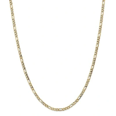 Pre-owned Accessories & Jewelry 14k Yellow Gold 3.5mm Semi Solid Plain Figaro Chain W/ Lobster Clasp 16" - 28"