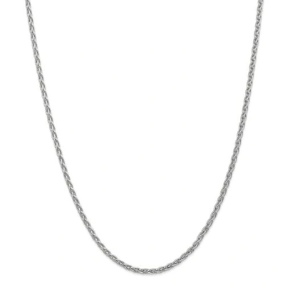 Pre-owned Accessories & Jewelry 14k White Gold 3mm Round Parisian Wheat Chain W/ Lobster Clasp 16" - 24"