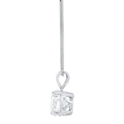 Pre-owned Pucci 2.2ct Round Cut Simulated Solitaire 14k White Gold Pendant Necklace + 18? Chain In D