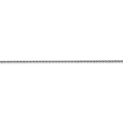 Pre-owned Superdealsforeverything Real 14kt White Gold 20 Inch 1mm Round Parisian Wheat With Lobster Clasp Chain