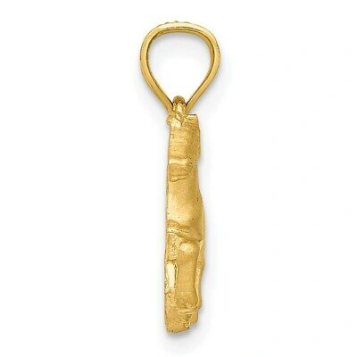 Pre-owned Superdealsforeverything Real 14kt Yellow Gold Diamond-cut Pig Pendant