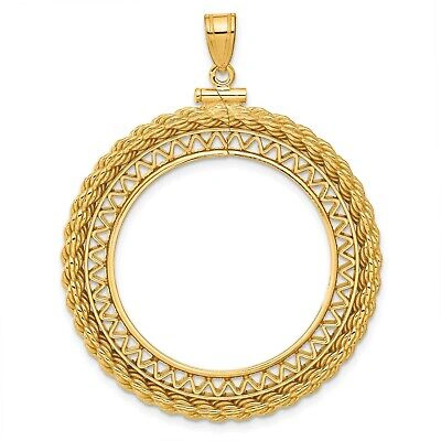 Pre-owned Jewelry Stores Network 1982 1/2 oz Frank Lloyd Wright Arts Screw Top Filigree Rope Coin Bezel 14k Gold
