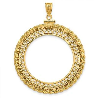 Pre-owned Jewelry Stores Network 1982 1/2 oz Frank Lloyd Wright Arts Screw Top Filigree Rope Coin Bezel 14k Gold
