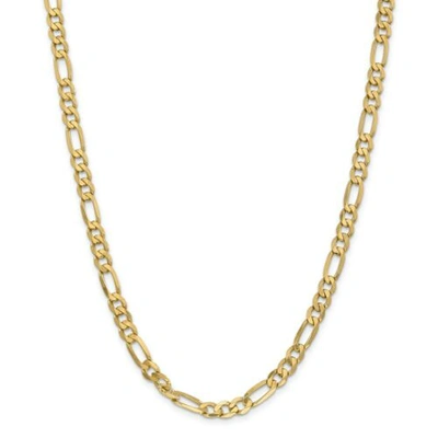 Pre-owned Accessories & Jewelry 14k Yellow Gold 6.25mm Solid Plain Flat Figaro Chain W/ Lobster Clasp 18" - 30"