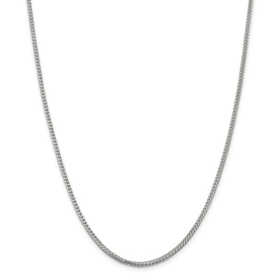 Pre-owned Accessories & Jewelry 14k White Gold 2mm Solid Plain Franco Chain W/ Lobster Clasp 16" - 30"
