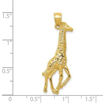 Pre-owned Superdealsforeverything Real 14kt Yellow Gold Giraffe Pendant