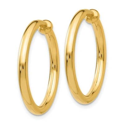 Pre-owned Non-pierced 14k  Hoops Earrings In Yellow