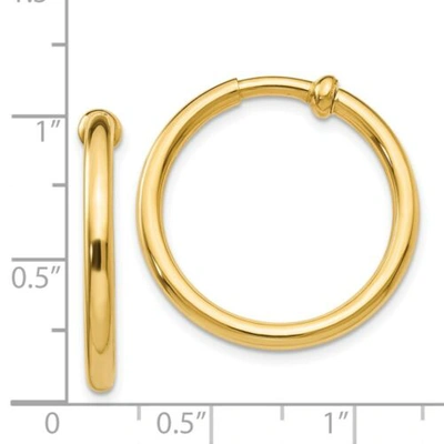 Pre-owned Non-pierced 14k  Hoops Earrings In Yellow
