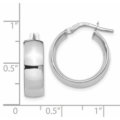 Pre-owned Superdealsforeverything Leslie's Real 10kt White Gold Polished Hoop Earrings