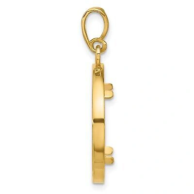 Pre-owned Jewelry Stores Network 2008 $5 1/10 oz American Buffalo Prong Set Encased Rope Coin Bezel In 14k Gold