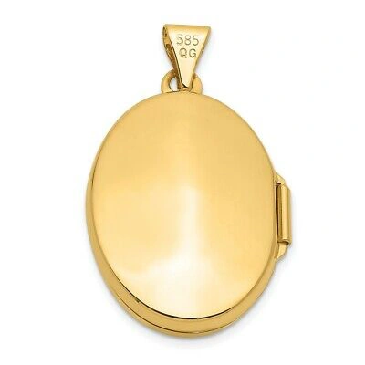 Pre-owned Skyjewelers Real 14kt Yellow Gold 21x16mm Oval Tree Locket