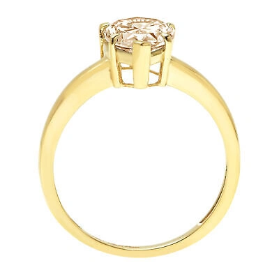 Pre-owned Pucci 1 Pear Shape Real Morganite Wedding Bridal Promise Classic Ring 14k Yellow Gold In D