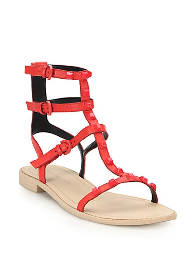 Rebecca Minkoff Georgina Studded Leather Gladiator Sandals In Lobster ModeSens