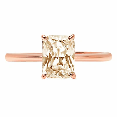 Pre-owned Pucci 2.5 Radiant Shape Real Morganite Wedding Bridal Promise Ring Real 14k Rose Gold In D