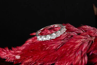 Pre-owned Pucci 1.15ct Round Simulated Diamond Stackable Petite Anniversary Band 14k White Gold In White/colorless