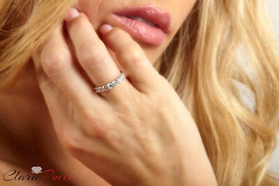 Pre-owned Pucci 1.15ct Round Simulated Diamond Stackable Petite Anniversary Band 14k White Gold In White/colorless