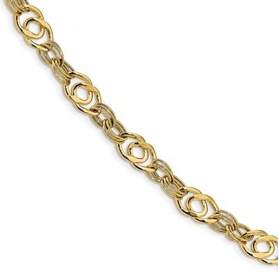Pre-owned Superdealsforeverything Leslie's Real 14kt Polished Fancy Link Bracelet; 7.75 Inch In Yellow