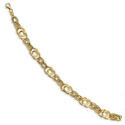 Pre-owned Superdealsforeverything Leslie's Real 14kt Polished Fancy Link Bracelet; 7.75 Inch In Yellow