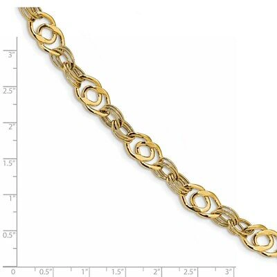 Pre-owned Superdealsforeverything Leslie's Real 14kt Polished Fancy Link Bracelet; 7.75 Inch In Yellow