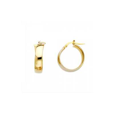 Pre-owned Tgdj 14k Yellow Gold 6mm Hoop Earrings For Girl Diameter - 20 Mm
